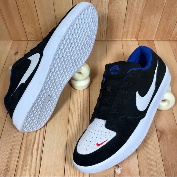 Nike SB Force 58 Black Sport Royal Skate Shoes - Picture 1 of 5